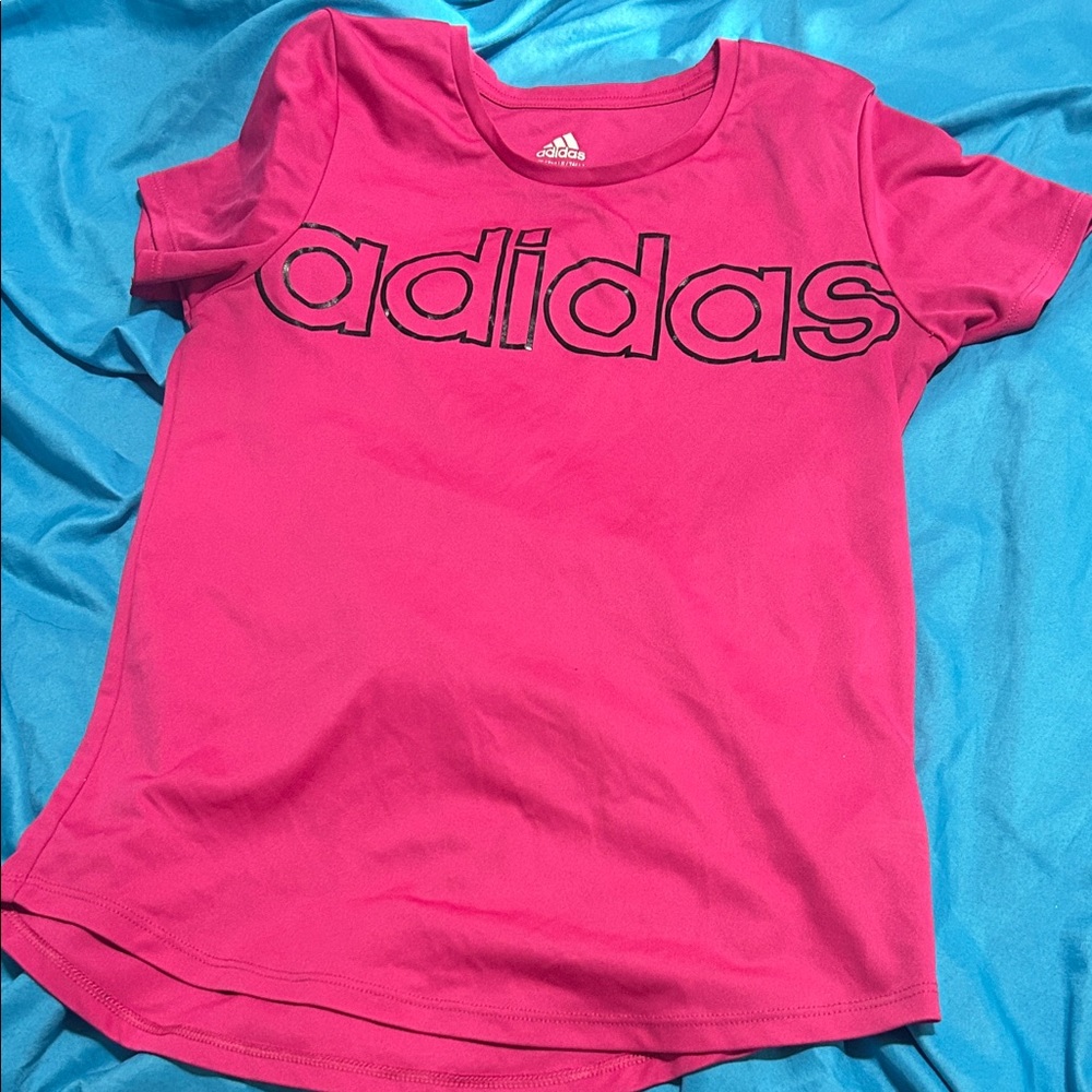 Adidas Kids Bright Pink Short Sleeve Tee